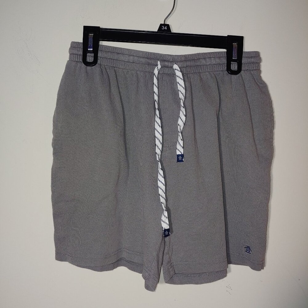 Original Penguin Draw String Jersey Shorts  Grey Size M